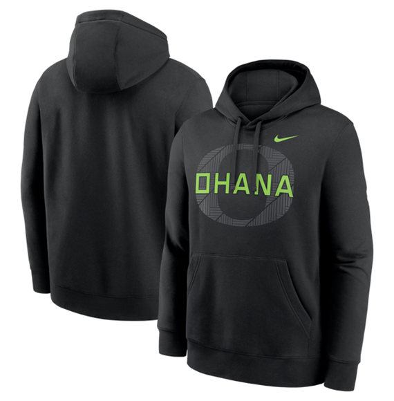 Men's Oregon Ducks Black Basketball Ohana Club Fleece Hoodie